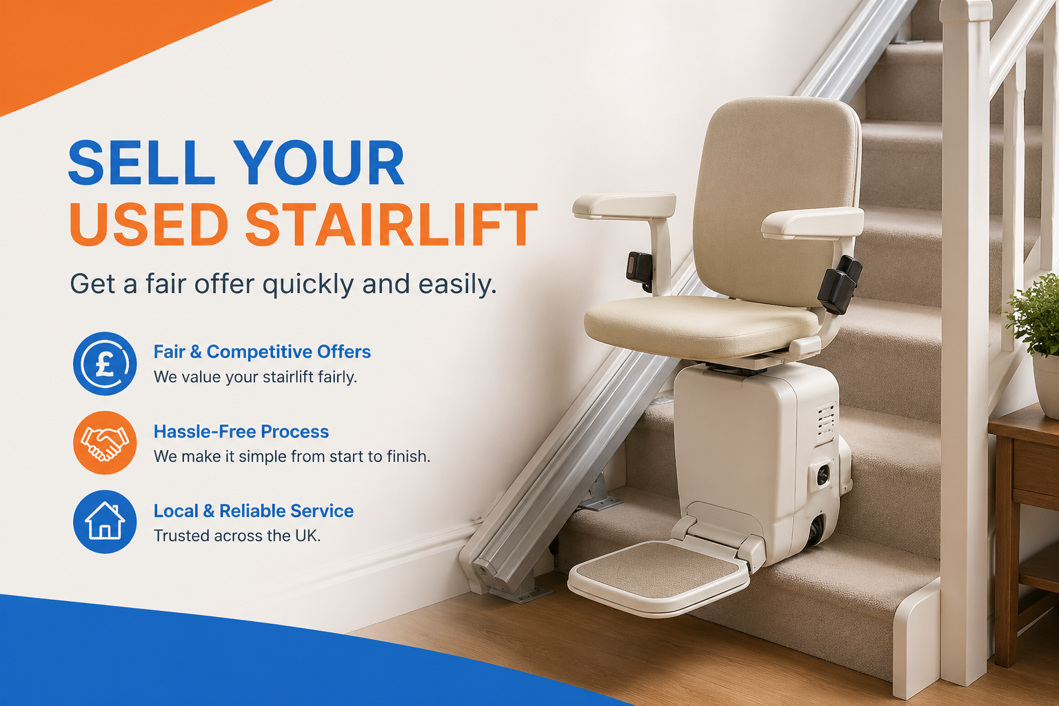 Sell your used stairlift, get a fair offer quickly and easily